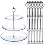 AKORD 10 x Sets 2 or 3 Tier Cake Fittings Silver Plate Stands (Plates not included)