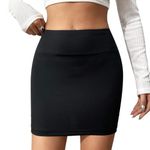 Fogrime Pencil Skirt,Stretchy Slimming Black Mini Skirt for Women,High Waisted Black Skirt Short Skirts for Summer Autumn