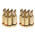 Monoprice 24k Gold Plated Speaker Banana Plugs, Closed Screw Type (10 Pairs)