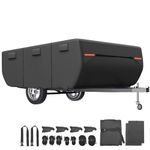 uxcell Waterproof Pop-up Camper Trailer Cover Fits 10'-12' RV Cover Black