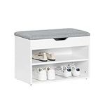 SoBuy® FSR25-HG, 2 Tiers Shoe Rack Shoe Cabinet Shoe Bench with Lift Up Bench Top & Seat Cushion