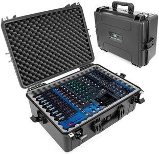 Casematix Waterproof Audio Mixer Case Compatible with Yamaha MG12XU 12 Channel Mixing Console Fits 17.0" x 12.1" x 5.0" Mixers and Cables