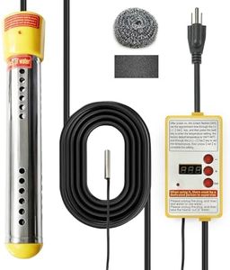 Adjustable Immersion Water Heater 1500W, Portable Stainless Steel Bucket Heater with Thermostat, Auto Shut-Off, Temperature Display, Safety Alarm, Fast Heating for Home, Bath, Camping, RV
