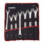 Sunex Tools 9707 Jumbo Fractional Combination Wrench Set, 7Piece (Includes Roll-Case), SAE Jumbo Combination Wrench Set