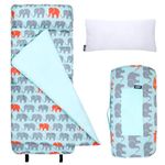 Wildkin Original Nap Mat, Features Built-in Blanket and Pillow, Perfect for Daycare and Preschool or Napping On-The-Go ââ‚¬â€œ Elephants