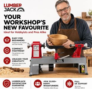 LUMBER JACK Mini Wood Lathe – Compact Benchtop Turning Tool