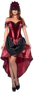 Smiffys Disfraz de vampiresa veneciana, con parte de arriba, falda y adorno para la cabeza