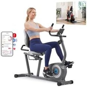 JLL Exercise Bike for Home Use, Magnetic Recumbent Exercise Bike for Seniors, Smart Bluetooth Compatible with Exclusive SunnyFit App, Indoor Stationary Bike with LCD Display