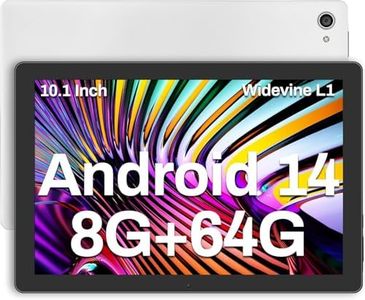 Android Tablet, 10 inch Tablet, 8GB RAM, 64GB ROM(Expand to 1TB) Octa-Core Processor 5000mAh Battery, Android 14, 1280 * 800 IPS HD, 5MP+8MP Camera, Dual Speaker - White