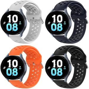 Pailebi Band Compatible with Samsung Gear Sport / Galaxy Active 40mm / Active 2 40mm / Active 2 44mm / Watch 3 41mm R850 Quick Release Sports Strap 20mm Silicone Watch Belt Bands (20MM, Black+Blue+White+Orange)