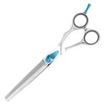 Masterclip 6.5” Square Edged Thinning Scissors – Professional High Grade Stainless Steel Easy Grip Dog Grooming Scissors – Suitable for Thinning The Coat to Leave a Natural Finish (Right Handed)