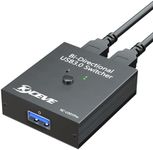 USB 3.0 Switch Selector, Bi-Directional USB Switch 2 in 1 Out / 1 in 2 Out, MLEEDA USB Switcher for 2 Computers Share Keyboard Mouse Scanner Printer