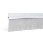 TMH Door Brush Sweep - 2 Inch Brush x 60 Inches Long, Aluminum (Silver)