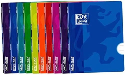 Libretas Oxford Tapa plástico. Pack de 10 unidades. A4. 48 hojas. Pauta 3,5mm.