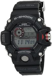 Casio Men's G-Shock Rangeman Triple Sensor Direction Solar Power Watch, Black Dial, Black Band