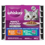 WHISKAS Perfect Portions Wet Cat Food Cuts in Gravy - Chicken & Tuna - 75g (12 Pack)