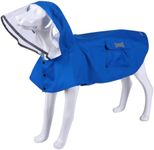 Waterproof Dog Raincoat, Adjustable Reflective Lightweight Pet Rain Clothes with Poncho Hood (Small, Blue)