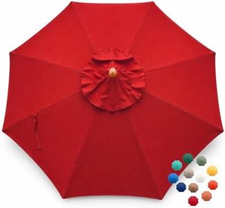 Formosa Covers 11 Foot 8 Ribs Replacement Umbrella Canopy for Outdoor Octagonal Market Patio (Canopy ONLY) (Red)