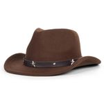 Cowboy Hat for Boys Girls Western Felt Fedora Hat for Kids 4-8 Years