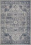 LaDole Rugs Traditional Bordered Washable Area Rug | Home Decor Indoor Floor Carpet for Living Room, Bedroom, Kitchen, Office, Dining | Blue, 5x8 ft (5'2" x 7'6", 160cm x 230cm)