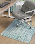 DEXI Office Chair Mat for Hardwood Floor, Non Slip Thin Computer Carpet Chair Mats for Rolling Chair, Easy Clean Floor Protector Rug, 35"x47", Cyan and Orange