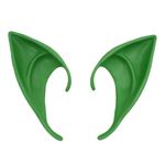 YUPPIN Elf Ear Latex Anime Dress Up Costume Fairy Ears Soft Pointed Ears Cosplay Halloween Anime Party Vampire Ears, Masquerade Accessories (Green- 10 cm)