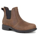 Comfy Moda Chelsea Boots Women, Waterproof Ankle Boots, Fabric Lining Short Booties Legend II, Leather, Antique Brown, Size 9