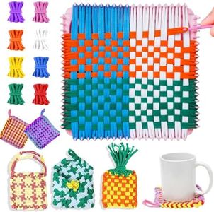 Disracker Weaving Loom Kit Crafts, Arts and Crafts for Kids and Adults, Ideal Gifts for Girls Ages 5 6 7 8-12 14, Potholder Knitting Loom Kit