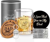 Yalucky Dad Birthday Gifts Personalised Whiskey Glass Gifts for Men Christmas Birthday Gifts for Dad from Daughter and Son Presents for Daddy Wine Glass Fathers Day Gift for Dad