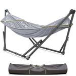 Tranquillo Uniki Hammock, Instant 30s Foldable Hammock Stand, 550 lbs Capacity Portable Hammock, 3-Year Warranty Sturdy Stand, Revolutionary Design No Screws Needed, Premium Carry Bag Included, Grey