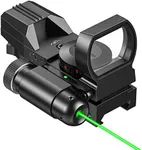 CVLIFE 1X22X33 Reflex Sight Red Dot Sight Red Green 4 Reticle Optics with Green Laser and Pressure Pad Switch for 20mm Rail