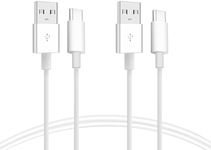 2Pack 1M USB A to USB C Cable 60W 20V/3A Charger Cable Fast Charging Cable Type C Cable White for Apple MacBook, iPad, iPhone 15, iPhone16, Google Pixel,Switch