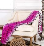 Home Must Haves Zebra Giraffe Safari Animal Print All Season Extra Soft Warm Sofa Couch Throw Bed Blanket Queen/King Size, Pink Leopard, Polyester