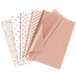 Larcenciel Tissue Paper, 50 Sheets Metallic Rose Gold Tissue Paper for Gift Bags & Gift Wrapping, Glitter Gift Tissue Paper Bulk, Pretty Gift Wraps for Valentine's Day, Birthday, Art Crafts (50x35CM)