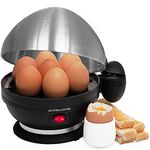 Andrew James Egg Boiler Poacher Electric Cooker with Steamer Attachment for Perfect Soft and Hard Boiled Eggs | up to 7 Egg Capacity | Water Measuring Cup & Egg Piercer | 380W