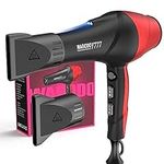 WADODO Hair Dryer, 2200W Professional Ionic Blow Dryer with Blue Ray Hair Care, Powerful Salon Fast Drying Constant Temperature Low Noise AC Motor Curly Hairdryer Blowdryer for Women Men(Black & Red)