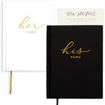 Hardcover Vow Books His and Hers - Gold Foil Wedding Day Modern Officiant Book Wedding Vows Journal - Wedding Decorations Notebook 5.5" x 3.9" (Black)