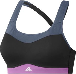 Adidas NQ206 Women's Trn Alpha High Support Bra, Black/Wonder Steel/Semi-Pulse Lilac/White (HM7901), M-D(C-Dcup)