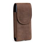 Hengwin Leather Phone Holster Fit for iPhone 15 Pro Max 14 Pro Max 14 Plus 13 Pro Max 12 Pro Max Samsung Galaxy S24 Ultra Holster Case with Belt Clip Belt Loop Pouch Cell Phone Holder for Belt (Brown)