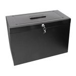 Cathedral Products A4+ (Foolscap) Steel File Box with Starter Pack of 5 Suspension Files - Black