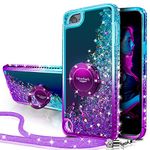 Silverback for iPod Touch 7 Case, iPod Touch 6 Case, iPod Touch 5 Case, Girls Women Moving Liquid Holographic Glitter Case with Kickstand,Bling Diamond Case for Apple iPod Touch 6th / 5th 7th Gen -PR