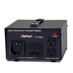 LiteFuze 1500 Watt Voltage Converter Transformer Step Up/Down - 110v to 220v / 220v to 110v Power Converter - Fully Grounded Cord - A Universal Output Socket and A Type B USA Output - CE Certified