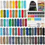 WEREWOLVES Paracord 550 Combo Crafting Kits with Instruction- 60 Colors 10ft Multifunction Paracord Ropes and Complete Accessories for Making Paracord Bracelets, Lanyards, Dog Colla (60 Colors-Forest)