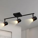 BoostArea Track Lighting Fixtures Ceiling, 3 Way Track Lighting Kit, LED Track Lighting with Rotatable Light Heads, Modern Ceiling Spot Lighting for Kitchen/Bedroom/Living Room, GU10 Bulb Not Included