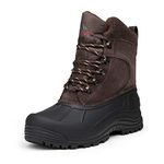 NORTIV 8 Men's Insulated Waterproof Winter Snow Boots, Brown, 10