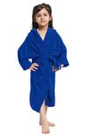 CREEVA Premium Melodious Unisex Hooded Children's Bathrobe - Cozy and Absorbent Robe with Adjustable Belt and Pocket for Kids Ages 8-9 Years (Turkish Blue)