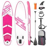 FBSPORT Inflatable Stand Up Paddle Boards,SUP Board,6" Thick Stand Up Paddle Boarding,Paddling Board for Youth & Adult,Surfboard,SUP with Adjustable Paddle/Backpack/Pump/Removable Fin (Pink)