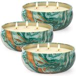 Citronella Candles Outdoor Large - 2 x 14oz 3-Wick Tin Candle for Home Patio up to 160 Hours Burning, Natural Soy Wax Lemograss Candle Bulk for Outside Garden Yard Balcony, Summer Camping Huge Candle