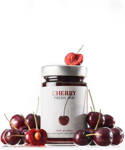 Podo Pure No Sugar Added Cherry Preserves, Non-preservative, Non-sweeteners, Keto Friendly, Low Calorie Fruit Spread 9.9 Ounce