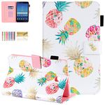 Dteck Case for Samsung Galaxy Tab A 8.0 2018 SM-T387 Verizon/Sprint/T-Mobile, Slim Folio Stand Premium Leather Wallet Cover with Photo Slot for Samsung Galaxy Tab A 8.0 Tablet SM-T387, Color Pineapple